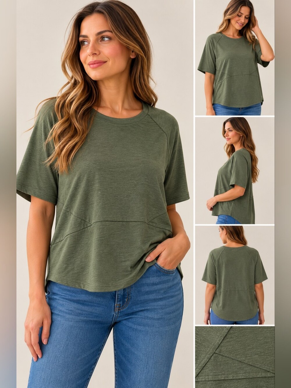 Imily Bela Olive Green Oversized Raglan Short Sleeve Top XXL NWT